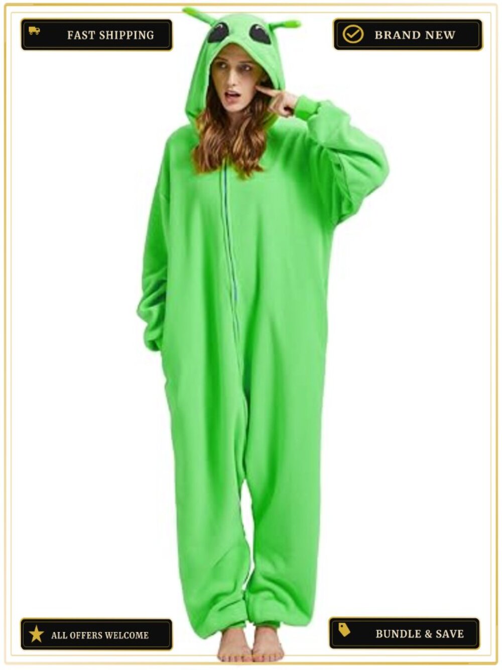 Adult Alien Onesie Costume Cosplay Animal Pajamas Halloween Sleepwear